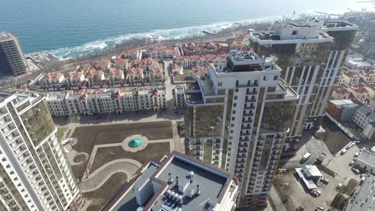 אודסה Аркадия Студия С Балконом Частичный Вид Моря Первая Линия От Моря מראה חיצוני תמונה
